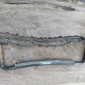 Vintage 11" draw knife with wood handles.